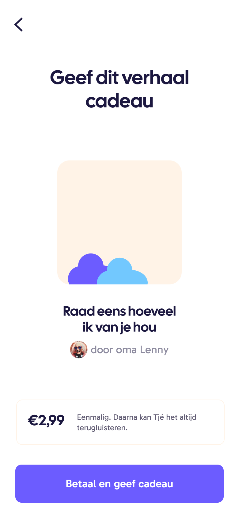 Heare scherm om een verhaal te delen en iemand uit te nodigen