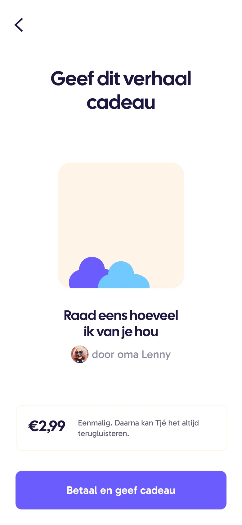 Heare scherm om een verhaal te delen en iemand uit te nodigen